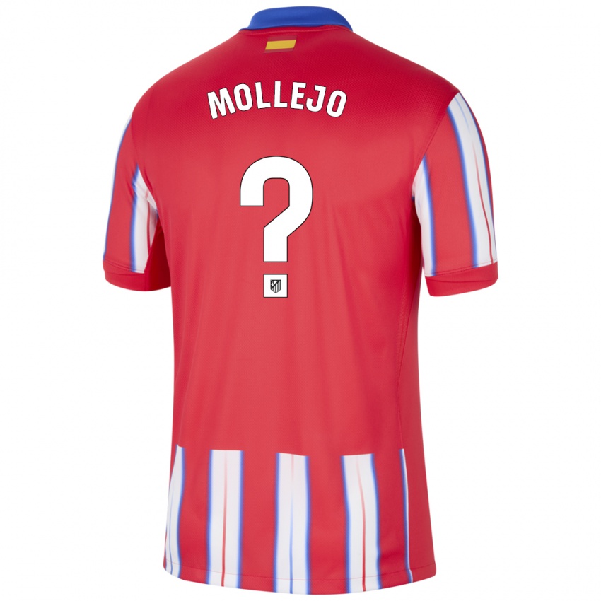 Gyermek Victor Mollejo #0 Piros Fehér Kék Hazai Jersey 2024/25 Mez Póló Ing