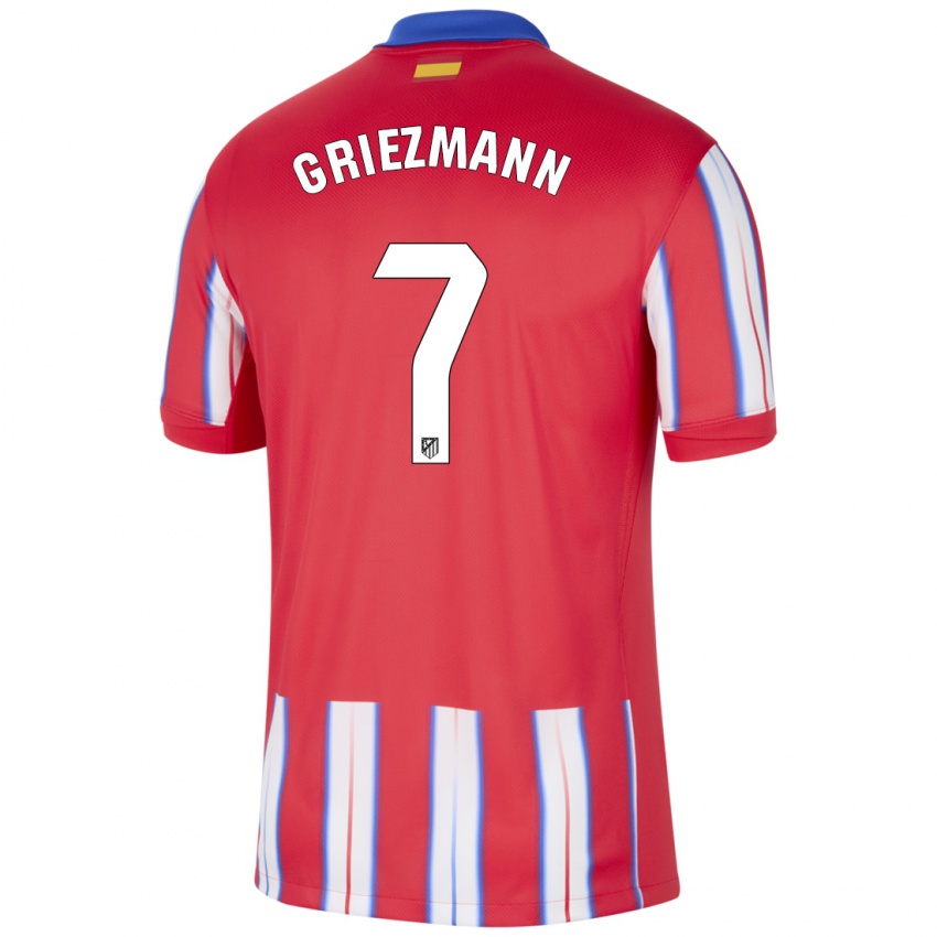 Gyermek Antoine Griezmann #7 Piros Fehér Kék Hazai Jersey 2024/25 Mez Póló Ing