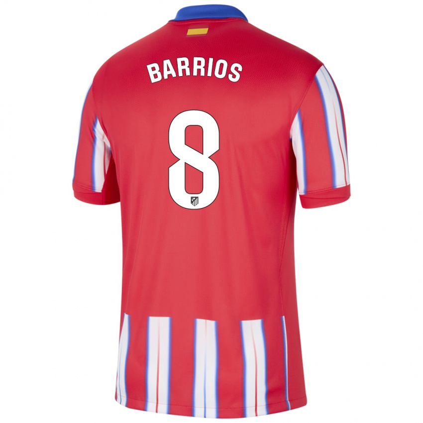 Gyermek Pablo Barrios #8 Piros Fehér Kék Hazai Jersey 2024/25 Mez Póló Ing