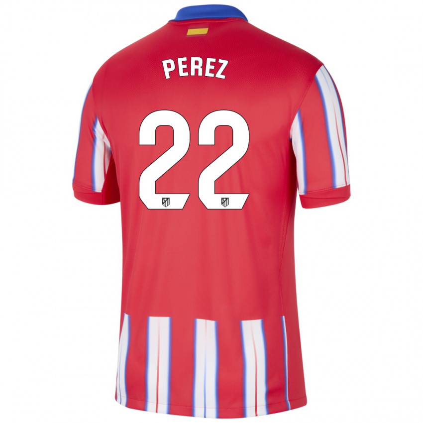 Gyermek Pablo Pérez #22 Piros Fehér Kék Hazai Jersey 2024/25 Mez Póló Ing