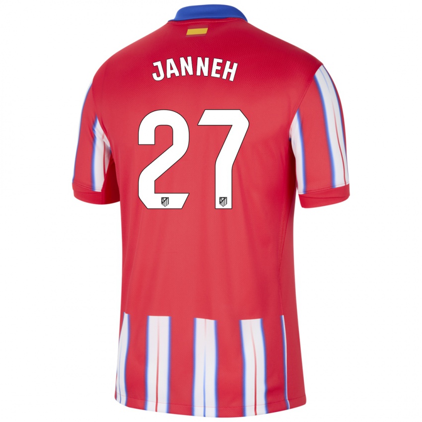 Gyermek Omar Janneh #27 Piros Fehér Kék Hazai Jersey 2024/25 Mez Póló Ing