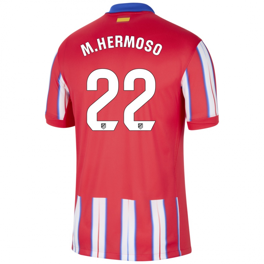 Gyermek Mario Hermoso #22 Piros Fehér Kék Hazai Jersey 2024/25 Mez Póló Ing