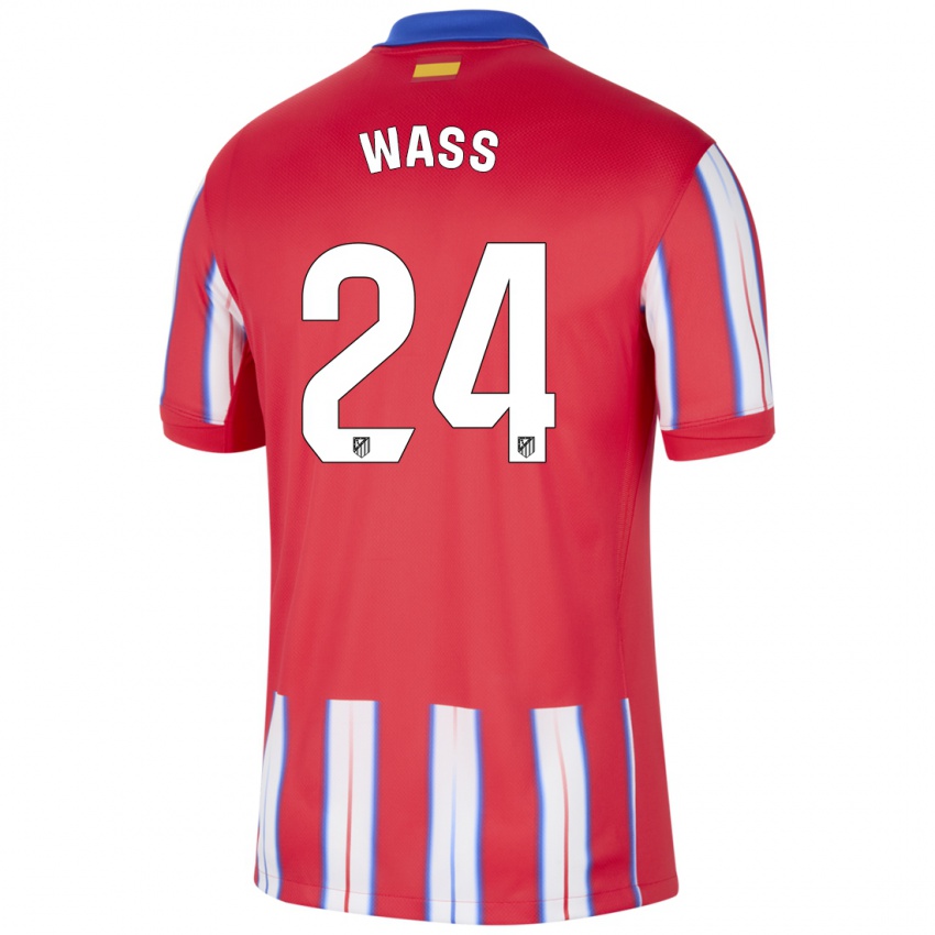 Gyermek Daniel Wass #24 Piros Fehér Kék Hazai Jersey 2024/25 Mez Póló Ing