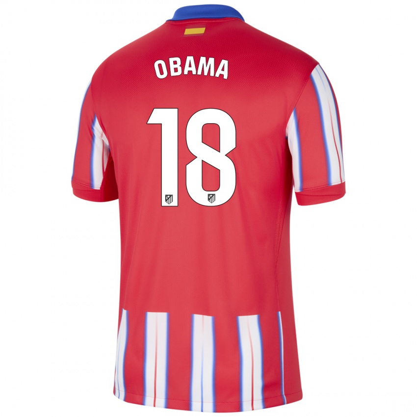 Gyermek Salomon Obama #18 Piros Fehér Kék Hazai Jersey 2024/25 Mez Póló Ing