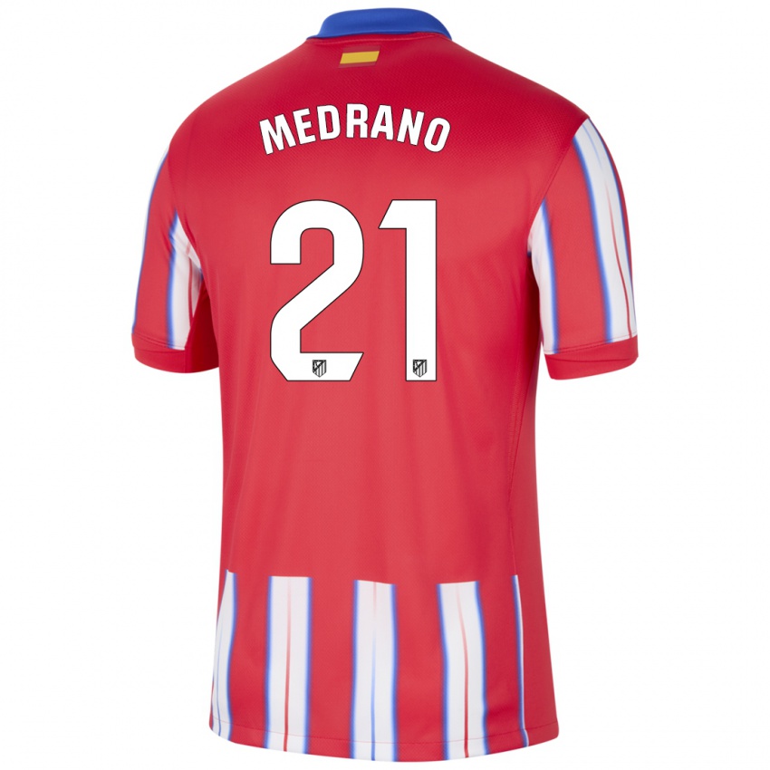 Gyermek Fernando Medrano #21 Piros Fehér Kék Hazai Jersey 2024/25 Mez Póló Ing