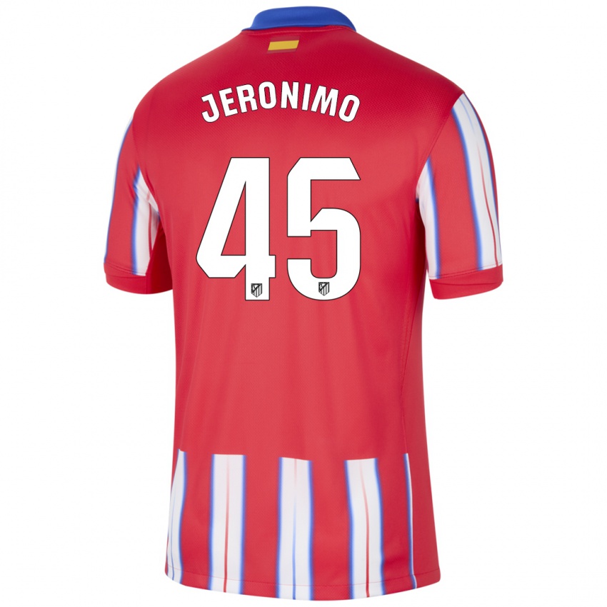 Gyermek Isaiah Jeronimo #45 Piros Fehér Kék Hazai Jersey 2024/25 Mez Póló Ing