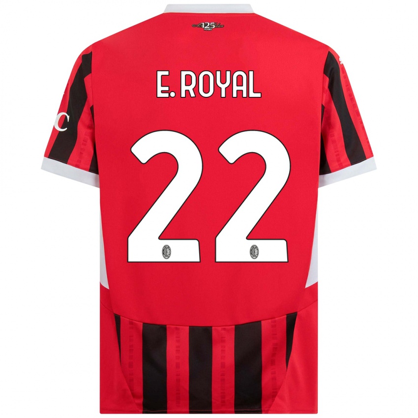 Gyermek Emerson Royal #22 Piros Fekete Hazai Jersey 2024/25 Mez Póló Ing