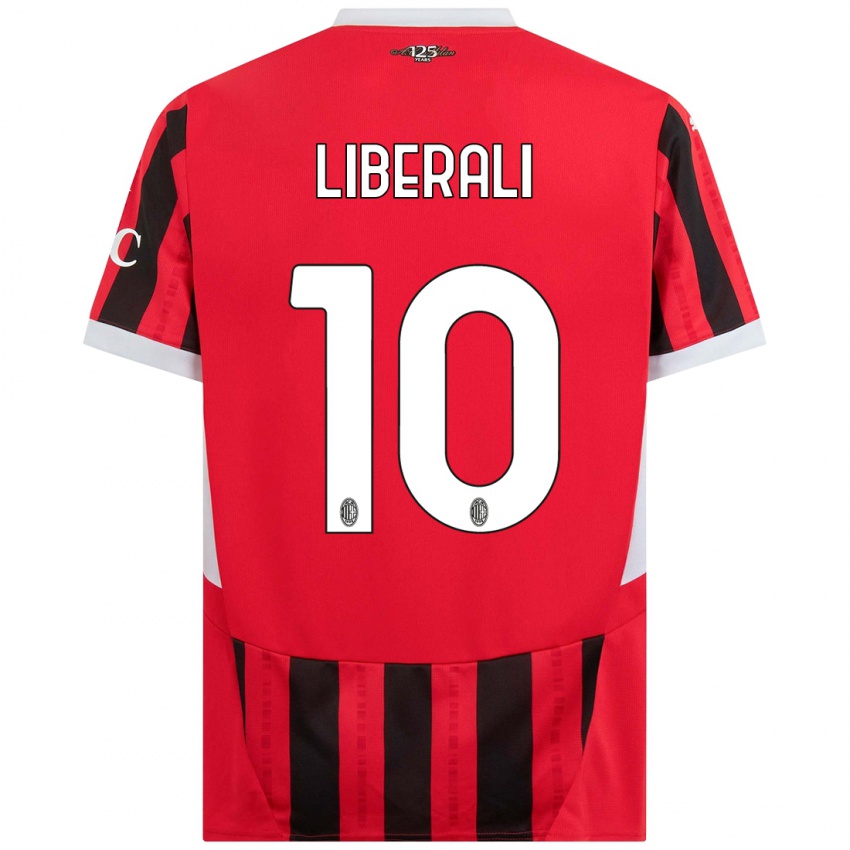 Gyermek Mattia Liberali #10 Piros Fekete Hazai Jersey 2024/25 Mez Póló Ing