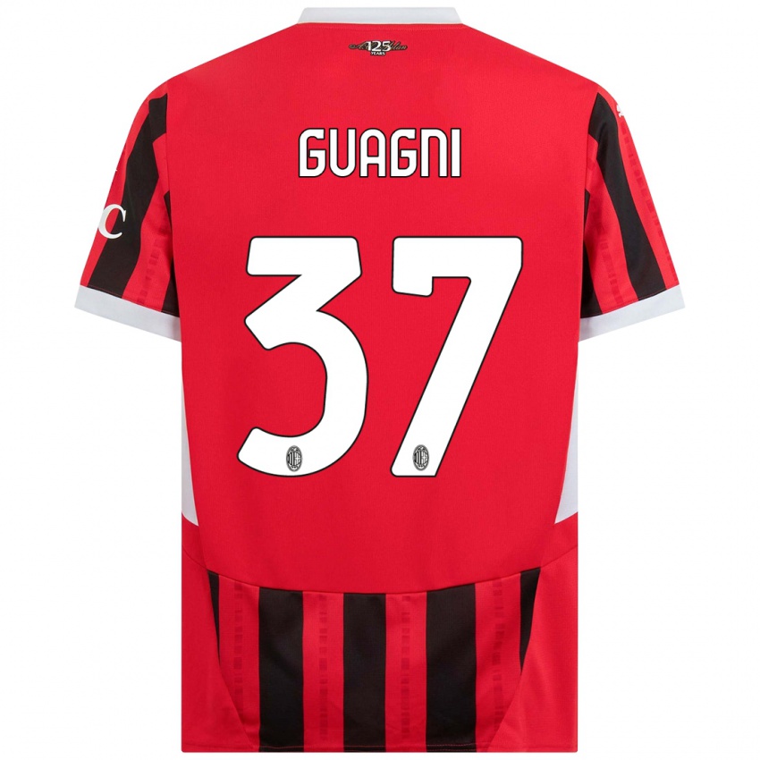 Gyermek Alia Guagni #37 Piros Fekete Hazai Jersey 2024/25 Mez Póló Ing