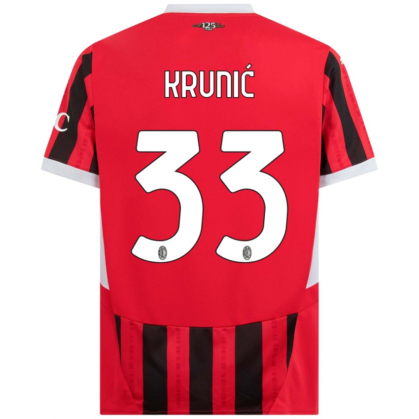 Gyermek Rade Krunic #33 Piros Fekete Hazai Jersey 2024/25 Mez Póló Ing