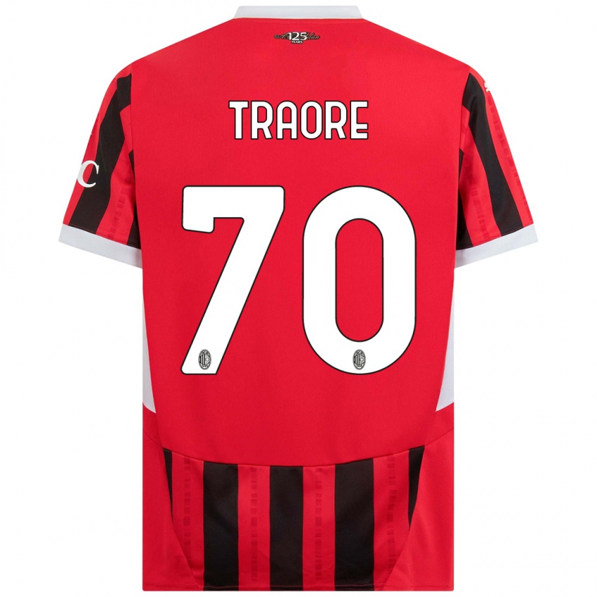 Gyermek Chaka Traore #70 Piros Fekete Hazai Jersey 2024/25 Mez Póló Ing