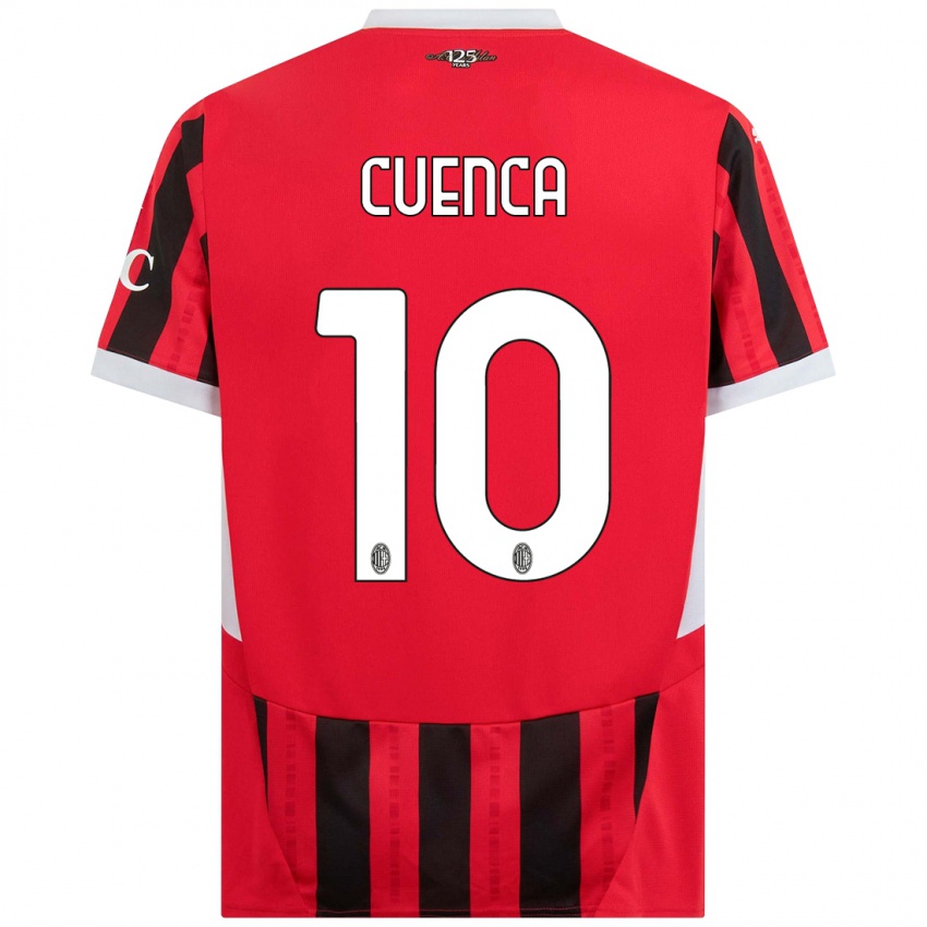 Gyermek Hugo Cuenca #10 Piros Fekete Hazai Jersey 2024/25 Mez Póló Ing