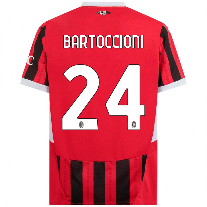 Gyermek Andrea Bartoccioni #24 Piros Fekete Hazai Jersey 2024/25 Mez Póló Ing