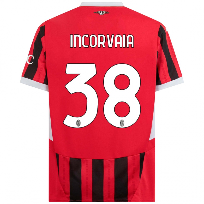 Gyermek Giovanni Incorvaia #38 Piros Fekete Hazai Jersey 2024/25 Mez Póló Ing