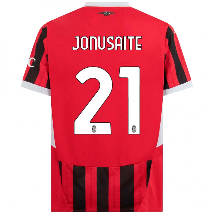 Gyermek Rimante Jonusaite #21 Piros Fekete Hazai Jersey 2024/25 Mez Póló Ing