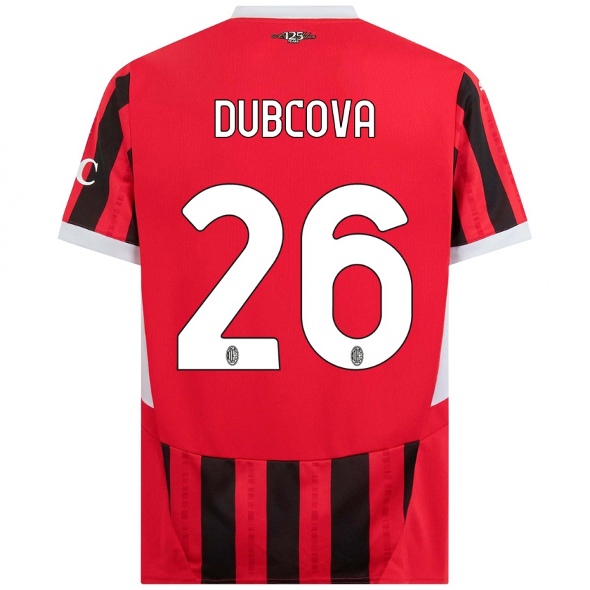 Gyermek Michaela Dubcova #26 Piros Fekete Hazai Jersey 2024/25 Mez Póló Ing