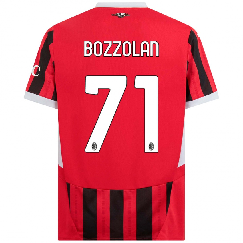 Gyermek Andrea Bozzolan #71 Piros Fekete Hazai Jersey 2024/25 Mez Póló Ing