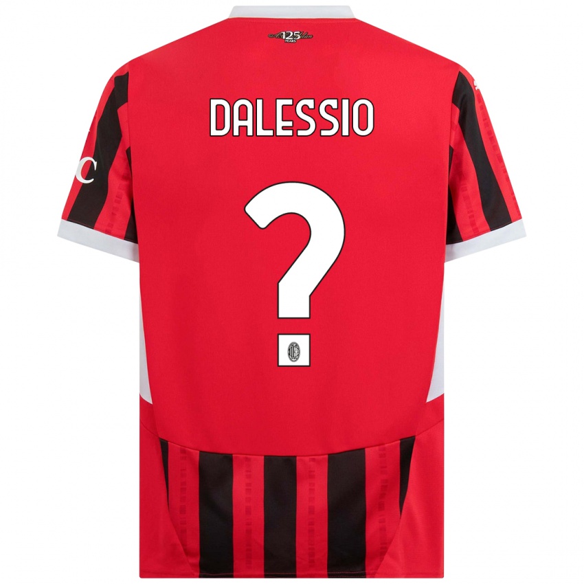 Gyermek Leonardo Dalessio #0 Piros Fekete Hazai Jersey 2024/25 Mez Póló Ing