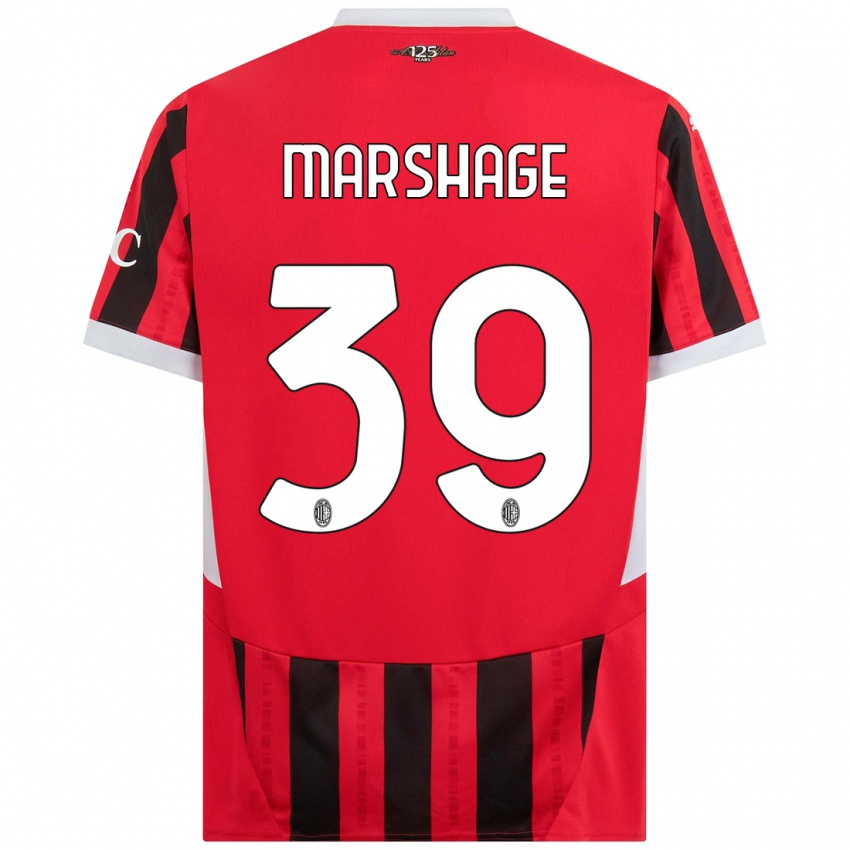 Gyermek Wilgot Marshage #39 Piros Fekete Hazai Jersey 2024/25 Mez Póló Ing