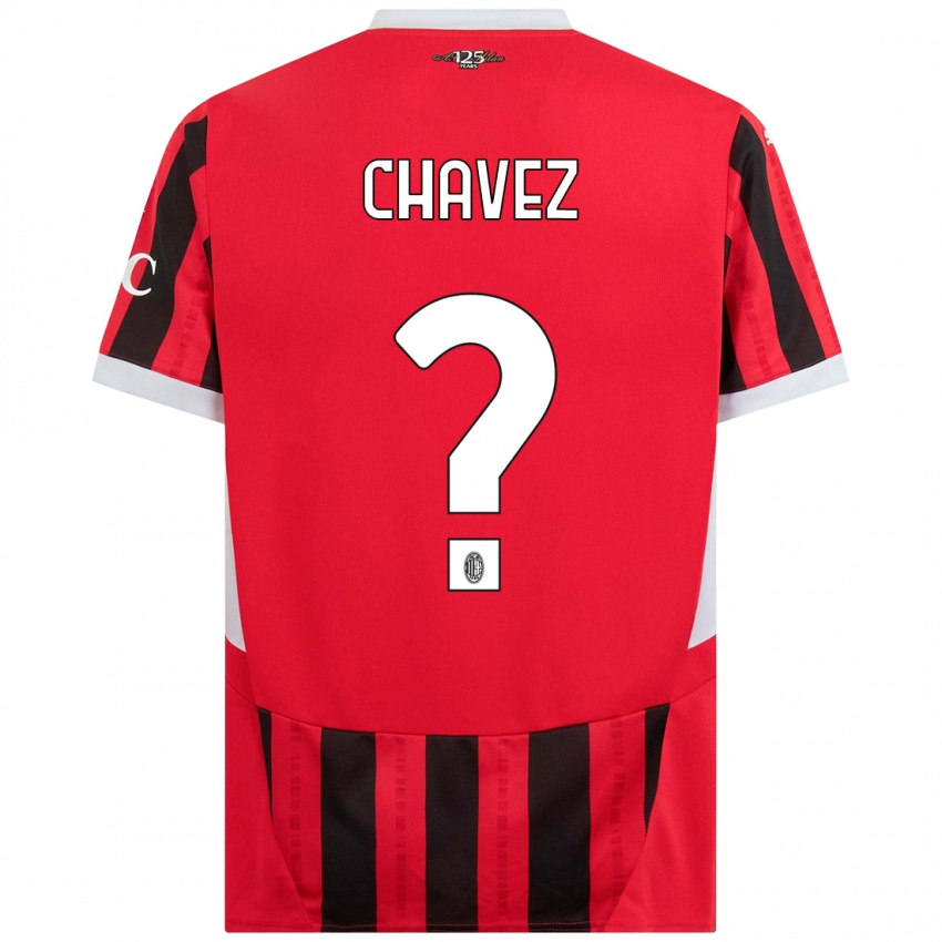 Gyermek Maikol Cifuentes Chavez #0 Piros Fekete Hazai Jersey 2024/25 Mez Póló Ing