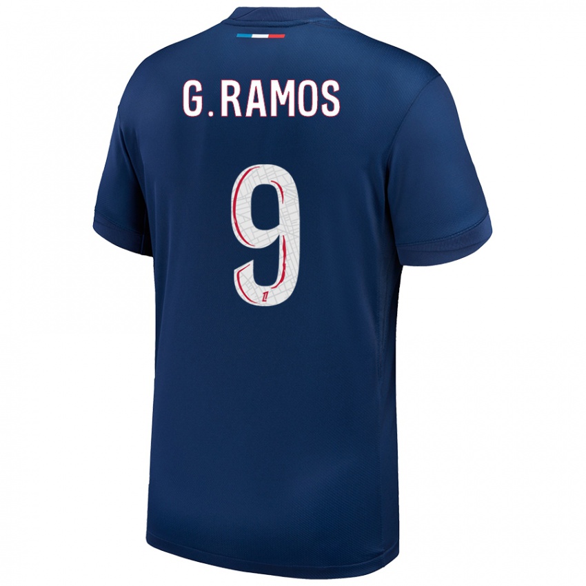 Gyermek Gonçalo Ramos #9 Sötétkék Fehér Hazai Jersey 2024/25 Mez Póló Ing