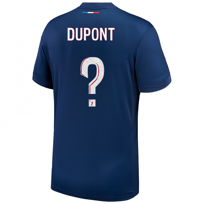 Gyermek Raphaël Dupont #0 Sötétkék Fehér Hazai Jersey 2024/25 Mez Póló Ing