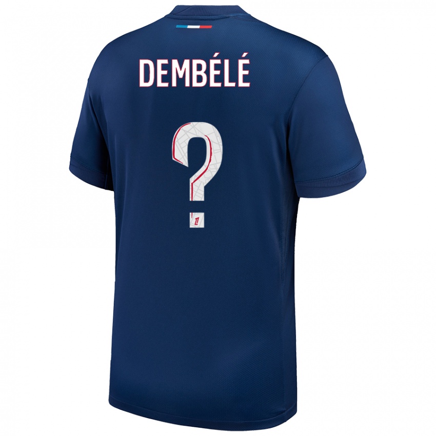 Gyermek Omar Dembélé #0 Sötétkék Fehér Hazai Jersey 2024/25 Mez Póló Ing