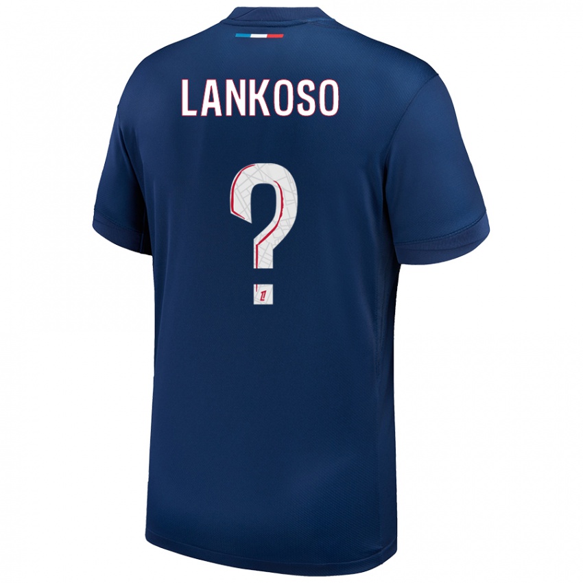 Gyermek Lenny Lankoso #0 Sötétkék Fehér Hazai Jersey 2024/25 Mez Póló Ing