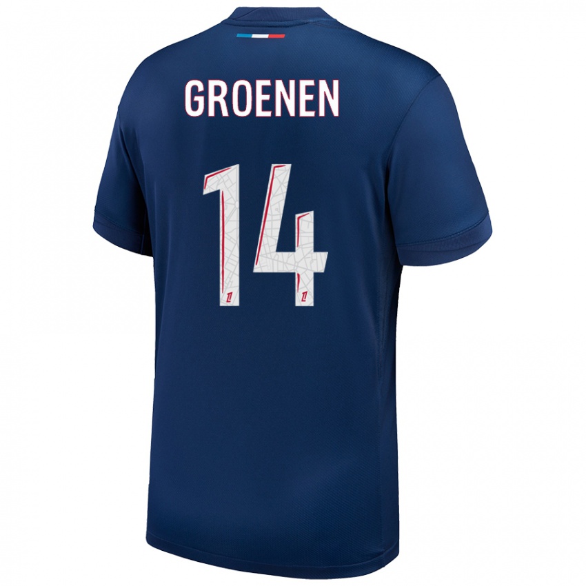 Gyermek Jackie Groenen #14 Sötétkék Fehér Hazai Jersey 2024/25 Mez Póló Ing