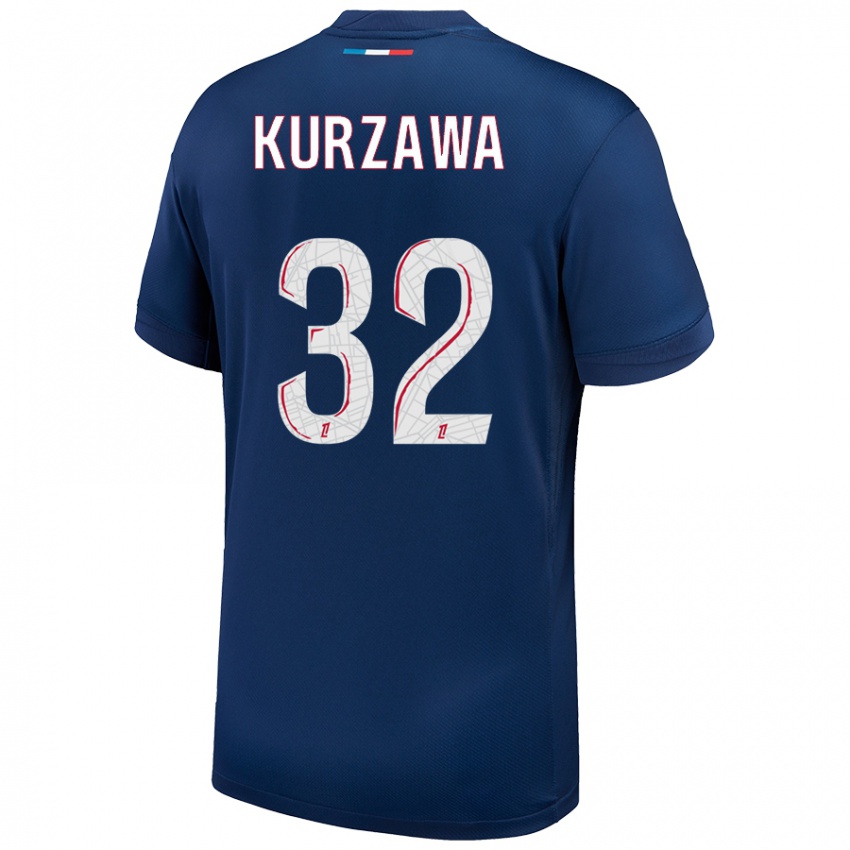 Gyermek Layvin Kurzawa #32 Sötétkék Fehér Hazai Jersey 2024/25 Mez Póló Ing