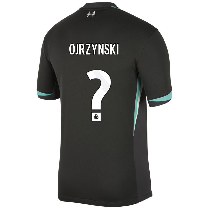 Gyermek Jakub Ojrzynski #0 Fekete Antracit Fehér Idegenbeli Jersey 2024/25 Mez Póló Ing