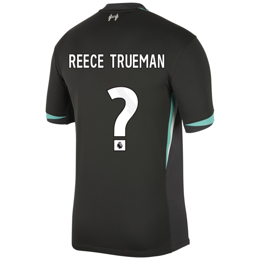 Gyermek Reece Trueman #0 Fekete Antracit Fehér Idegenbeli Jersey 2024/25 Mez Póló Ing