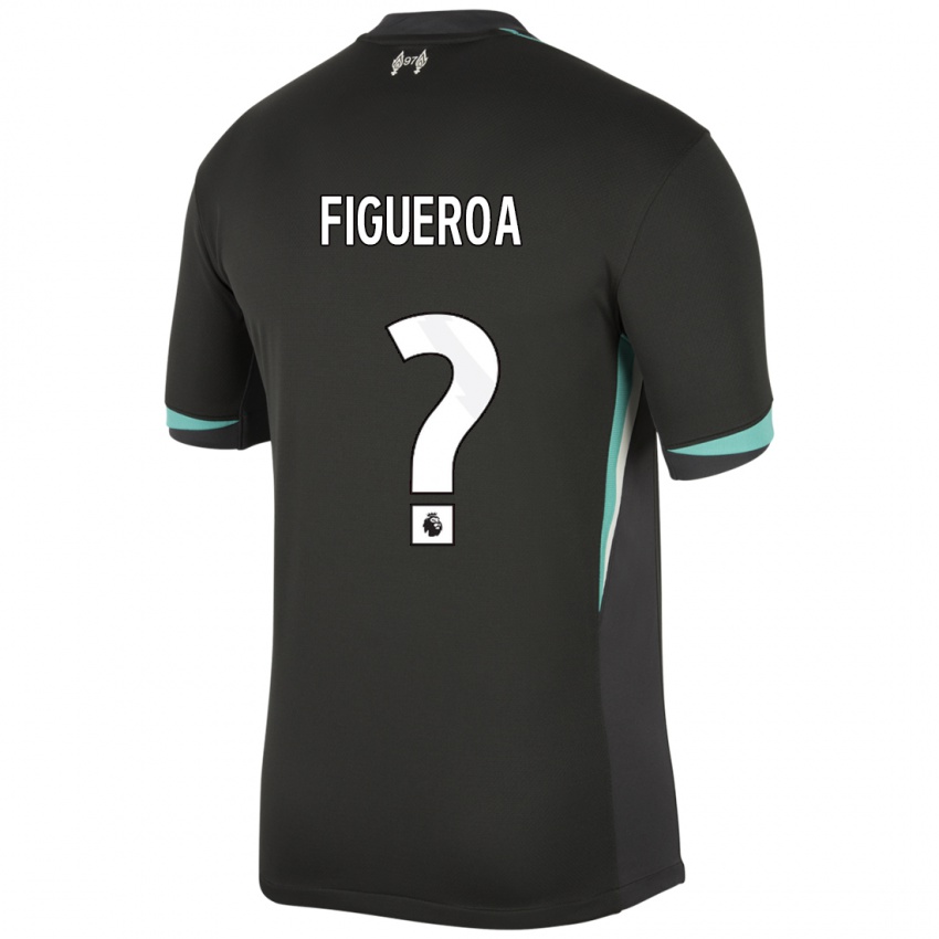 Gyermek Keyrol Figueroa #0 Fekete Antracit Fehér Idegenbeli Jersey 2024/25 Mez Póló Ing