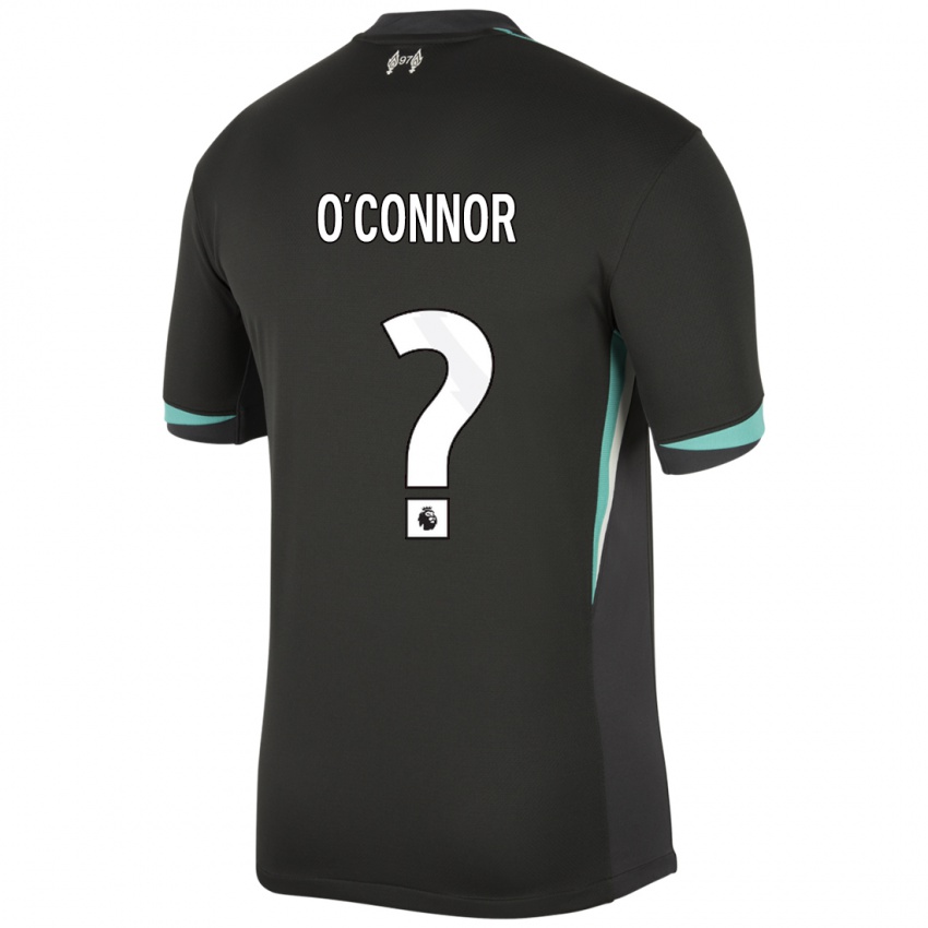 Gyermek Ollie O'connor #0 Fekete Antracit Fehér Idegenbeli Jersey 2024/25 Mez Póló Ing