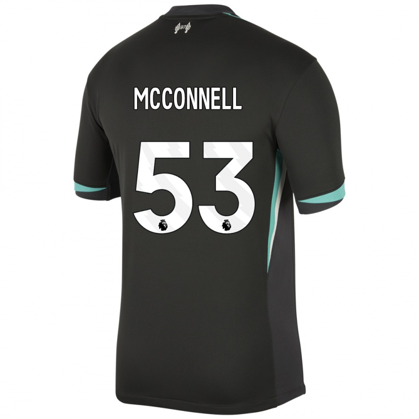 Gyermek James Mcconnell #53 Fekete Antracit Fehér Idegenbeli Jersey 2024/25 Mez Póló Ing