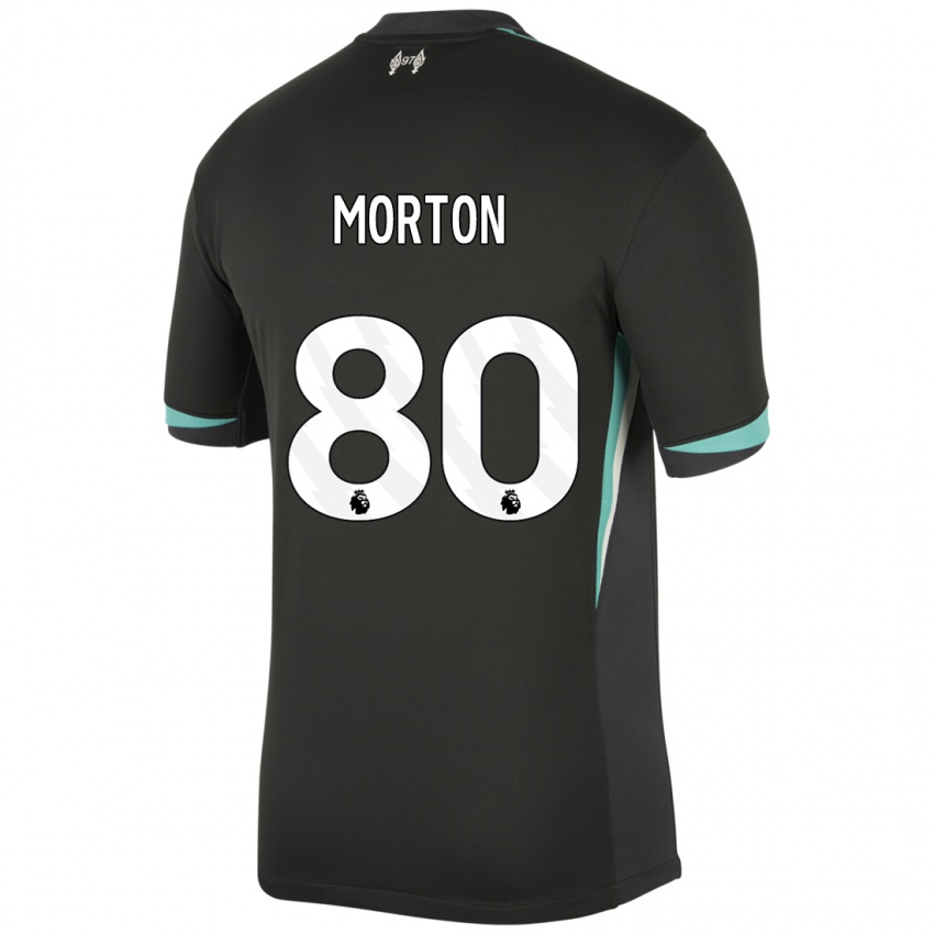 Gyermek Tyler Morton #80 Fekete Antracit Fehér Idegenbeli Jersey 2024/25 Mez Póló Ing