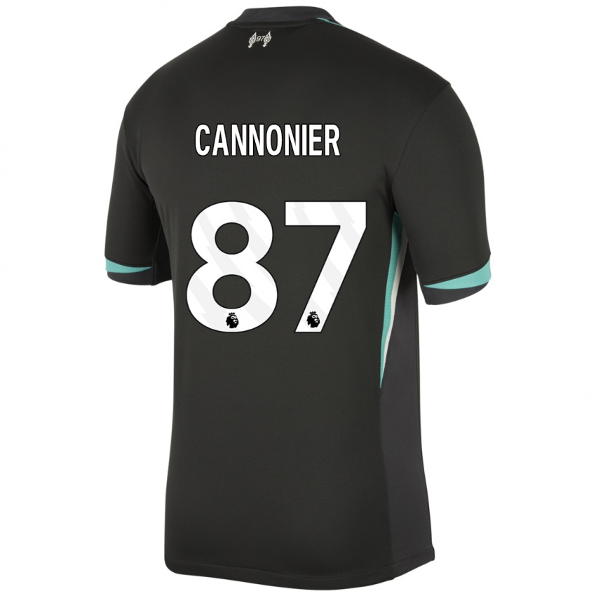 Gyermek Oakley Cannonier #87 Fekete Antracit Fehér Idegenbeli Jersey 2024/25 Mez Póló Ing