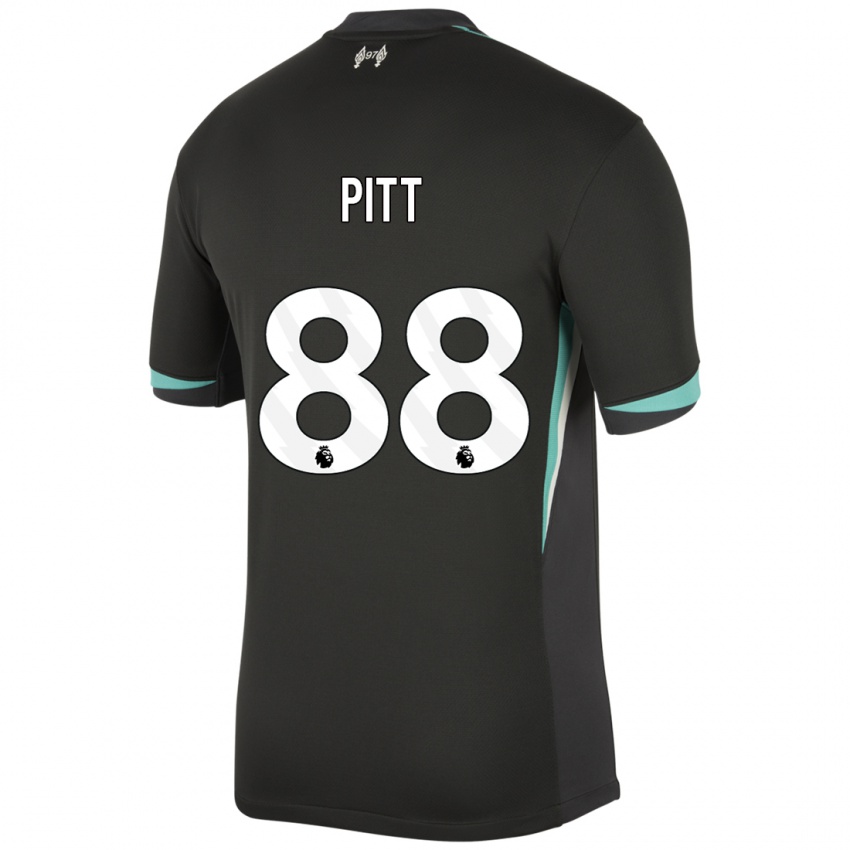 Gyermek Lucas Pitt #88 Fekete Antracit Fehér Idegenbeli Jersey 2024/25 Mez Póló Ing