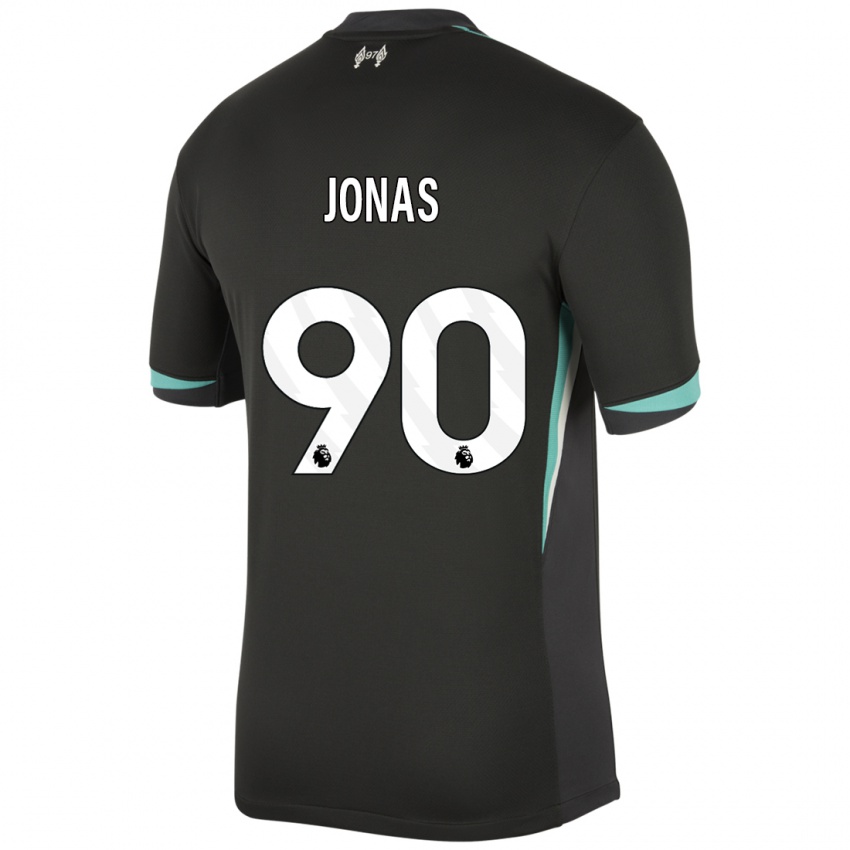 Gyermek Lee Jonas #90 Fekete Antracit Fehér Idegenbeli Jersey 2024/25 Mez Póló Ing