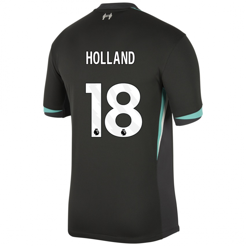 Gyermek Ceri Holland #18 Fekete Antracit Fehér Idegenbeli Jersey 2024/25 Mez Póló Ing