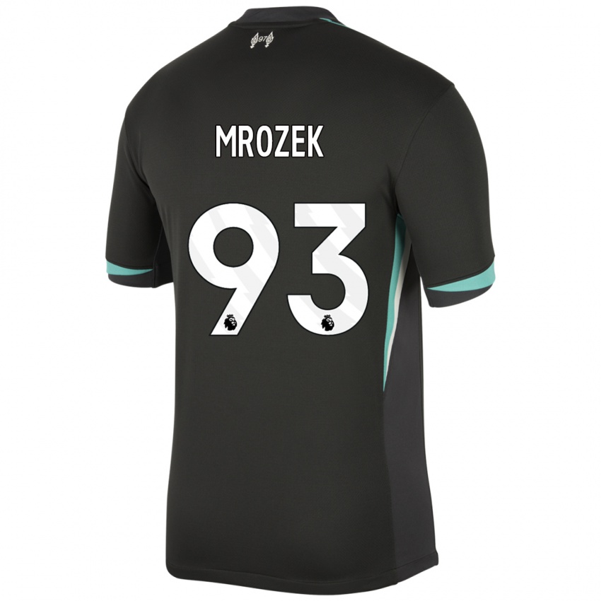 Gyermek Fabian Mrozek #93 Fekete Antracit Fehér Idegenbeli Jersey 2024/25 Mez Póló Ing