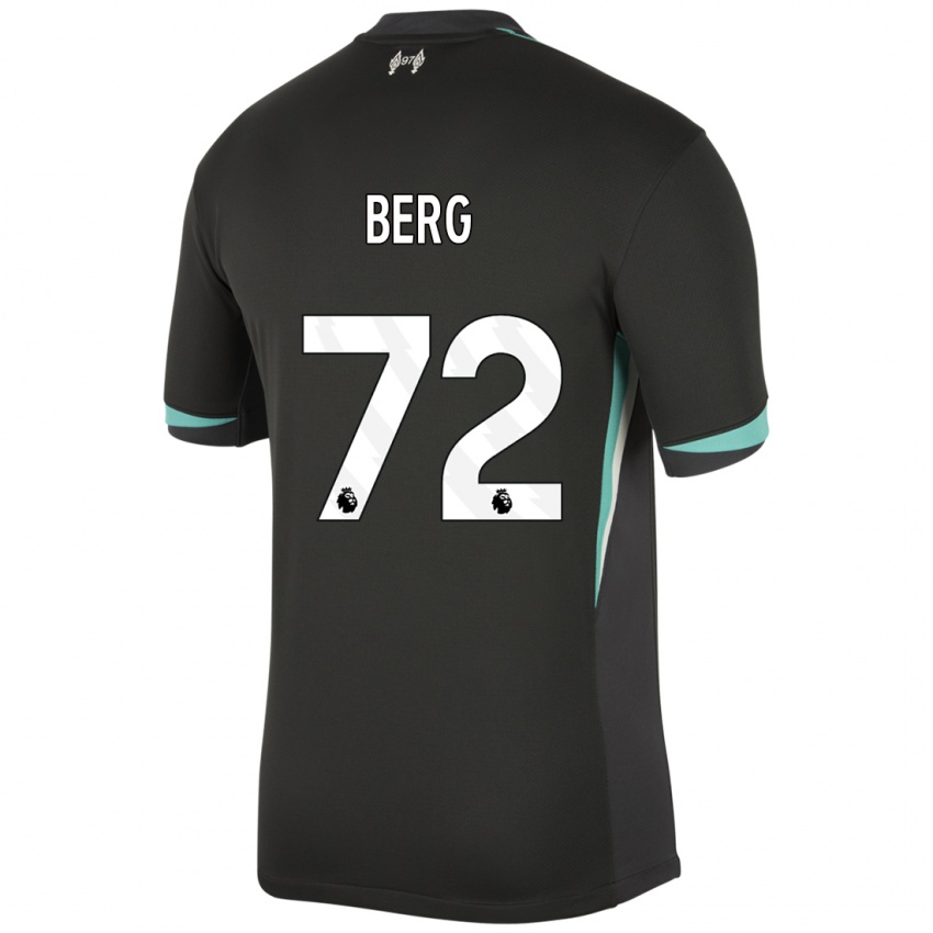 Gyermek Sepp Van Den Berg #72 Fekete Antracit Fehér Idegenbeli Jersey 2024/25 Mez Póló Ing