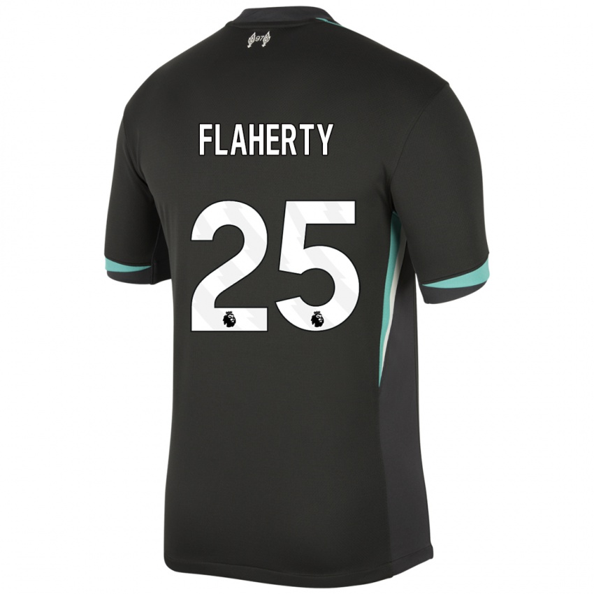 Gyermek Gilly Flaherty #25 Fekete Antracit Fehér Idegenbeli Jersey 2024/25 Mez Póló Ing