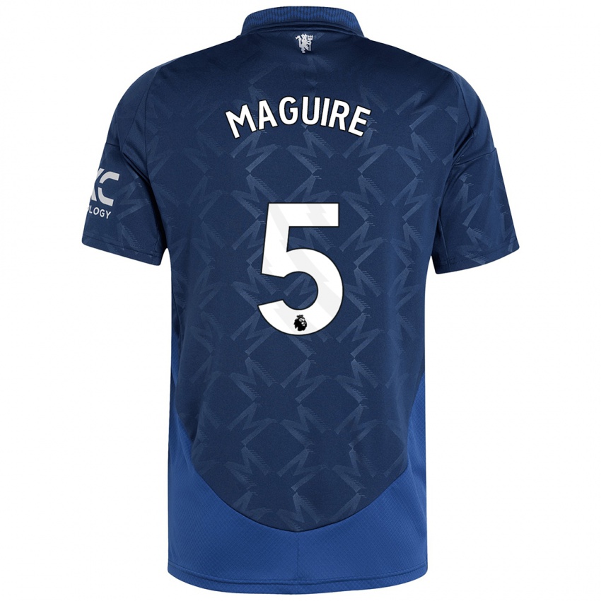 Gyermek Harry Maguire #5 Indigó Idegenbeli Jersey 2024/25 Mez Póló Ing