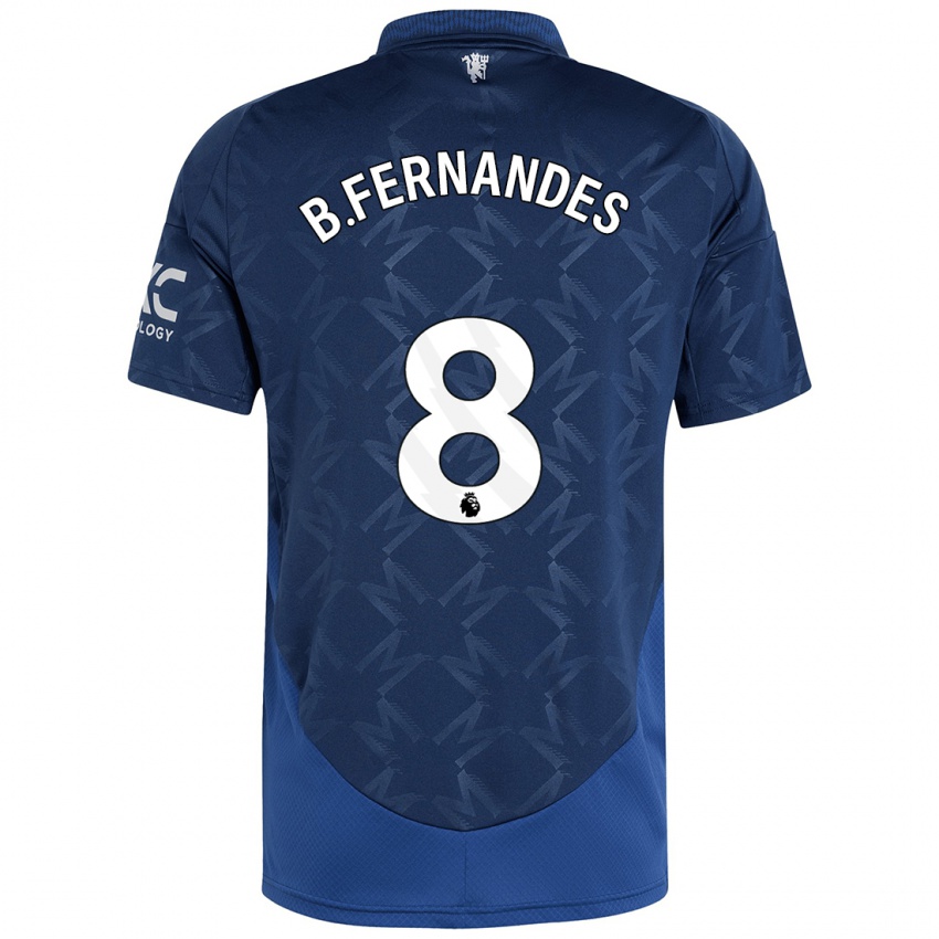 Gyermek Bruno Fernandes #8 Indigó Idegenbeli Jersey 2024/25 Mez Póló Ing