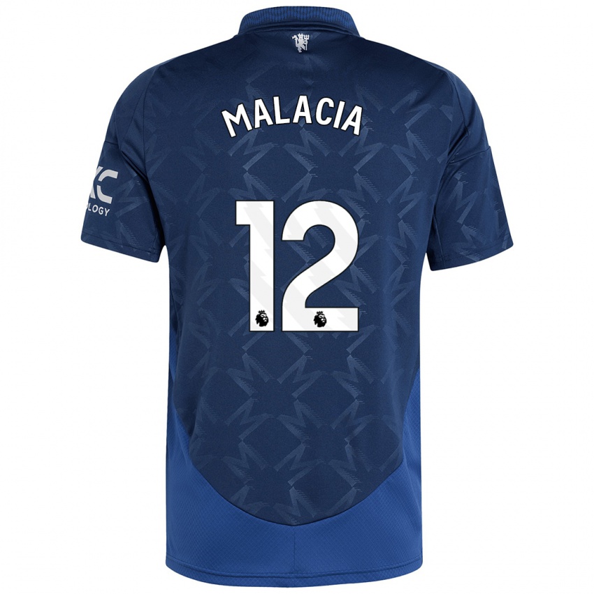 Gyermek Tyrell Malacia #12 Indigó Idegenbeli Jersey 2024/25 Mez Póló Ing