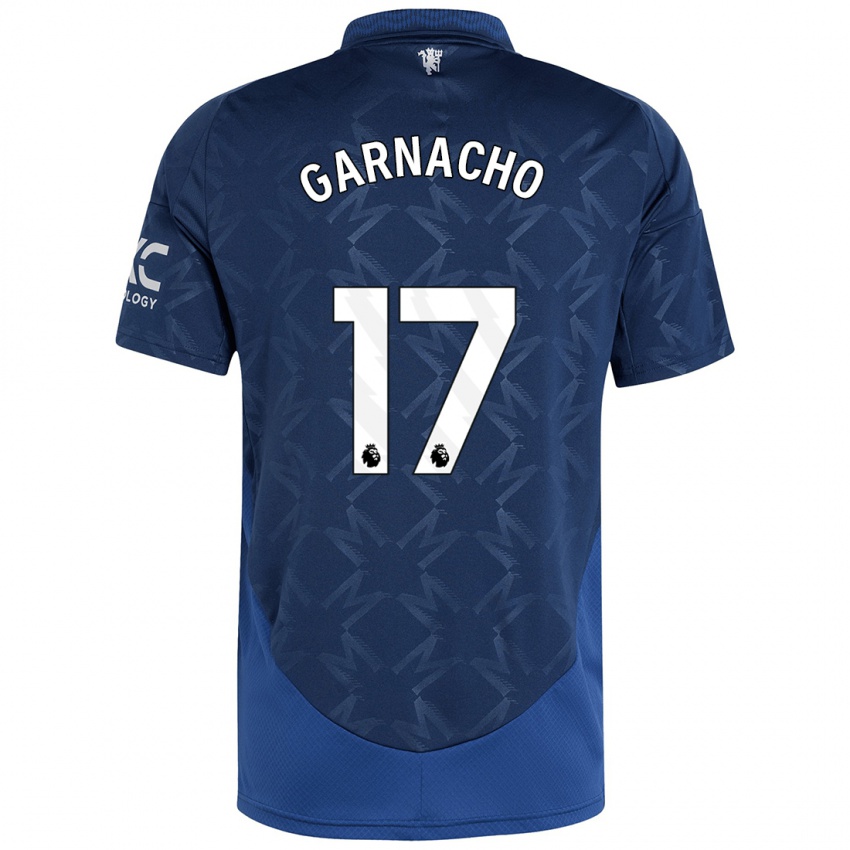 Gyermek Alejandro Garnacho #17 Indigó Idegenbeli Jersey 2024/25 Mez Póló Ing