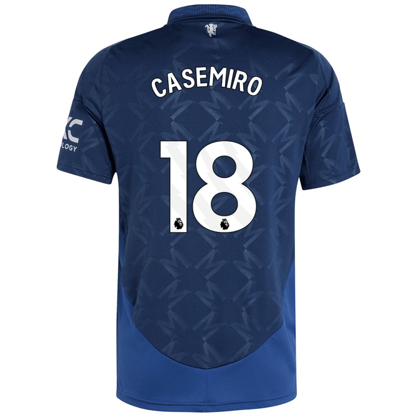 Gyermek Casemiro #18 Indigó Idegenbeli Jersey 2024/25 Mez Póló Ing