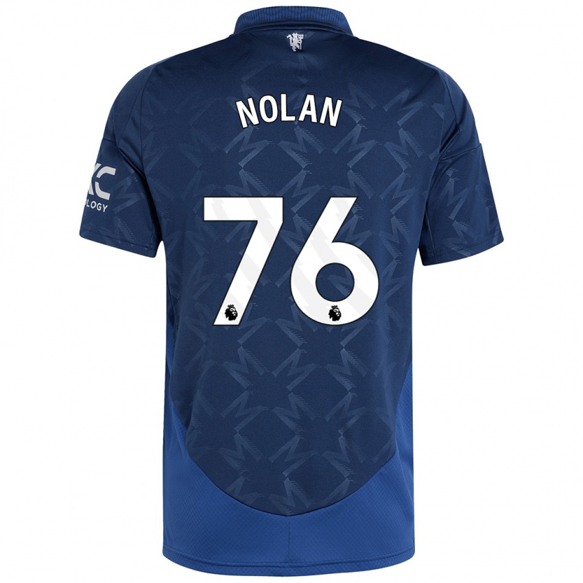 Gyermek James Nolan #76 Indigó Idegenbeli Jersey 2024/25 Mez Póló Ing