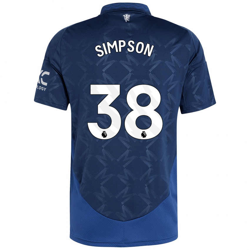 Gyermek Jess Simpson #38 Indigó Idegenbeli Jersey 2024/25 Mez Póló Ing